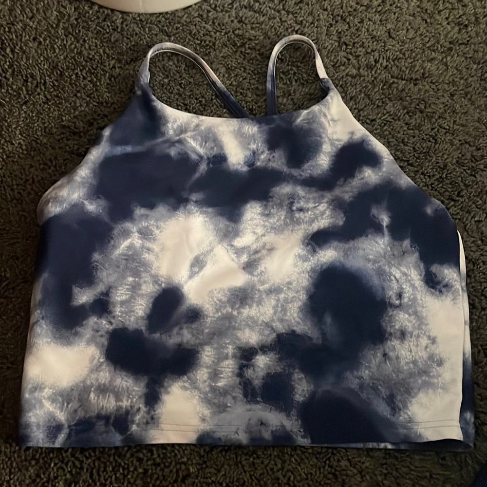 Blue and white OLD NAVY active wear top size large